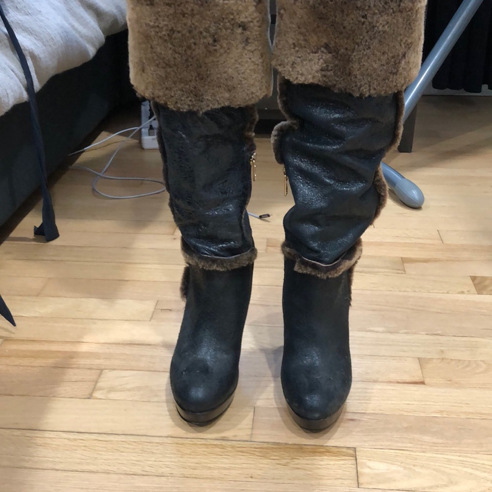 Fuzzy High Heel Autumn Boots